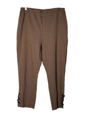 Chico's Brown and Black Houndstooth Stretch Crop Dress Pants size 8 B120